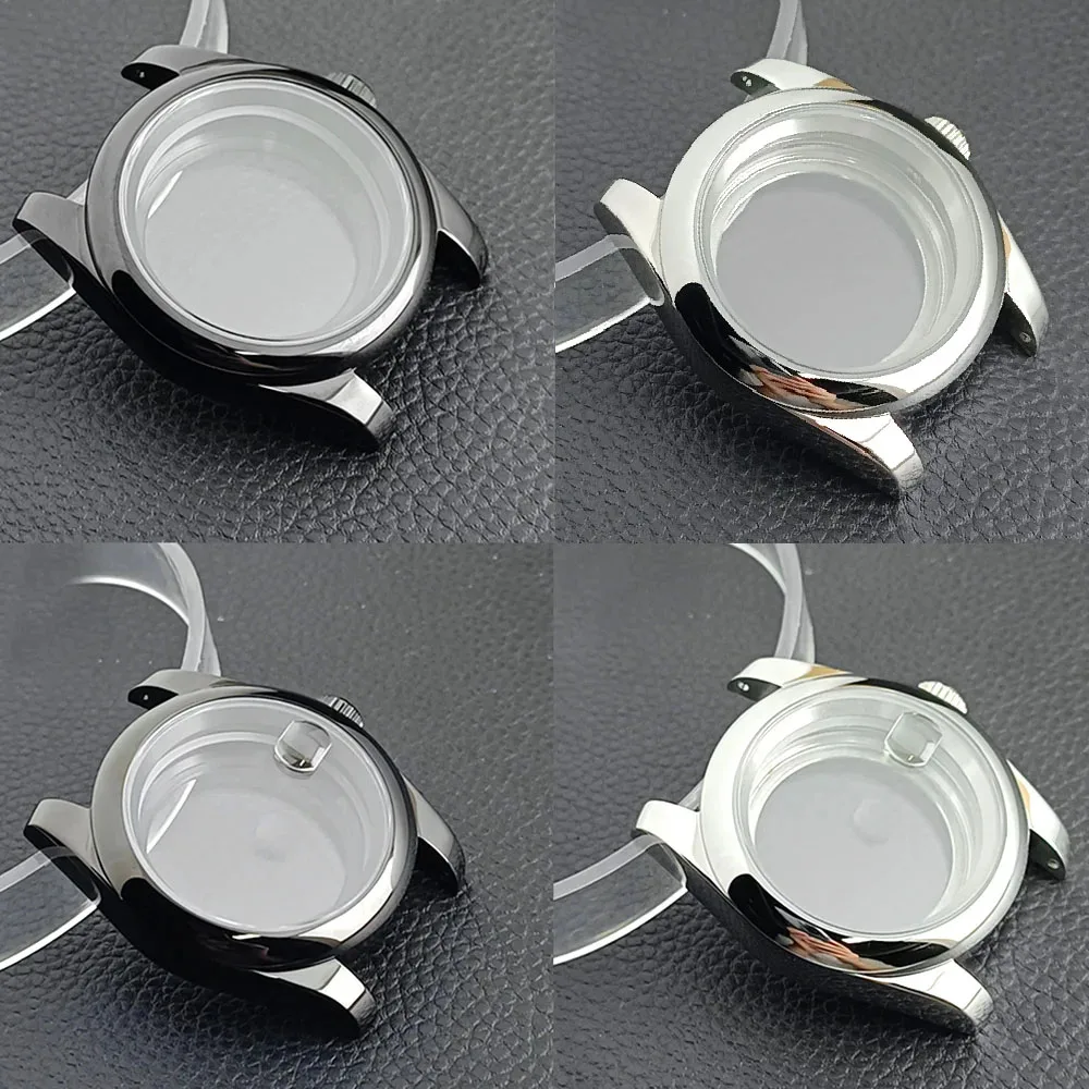 

NH35 Silvery/Black 36/39mm Case Luxury Men's Steel Case Fit NH35 NH36 Movement/Dial Sapphire Glass Case 20mm Strap Watch Box