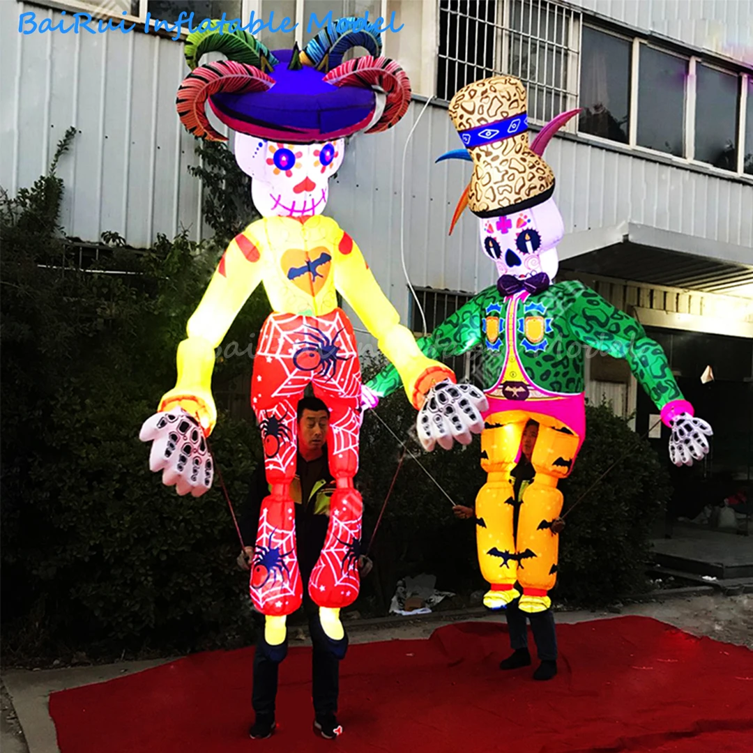 Riesige Aufblasbare Halloween-Kostüm-Requisiten LED-Leuchtende Performance-Puppe Spielplatz Nachtclub-Clown für Event-Werbung – Detail 4