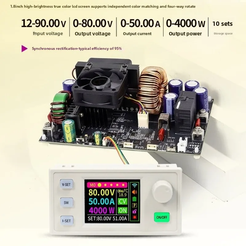 High Power 50A DC Voltage Converter Adjustable Buck Regulator Power Module Board, Battery Charging Module