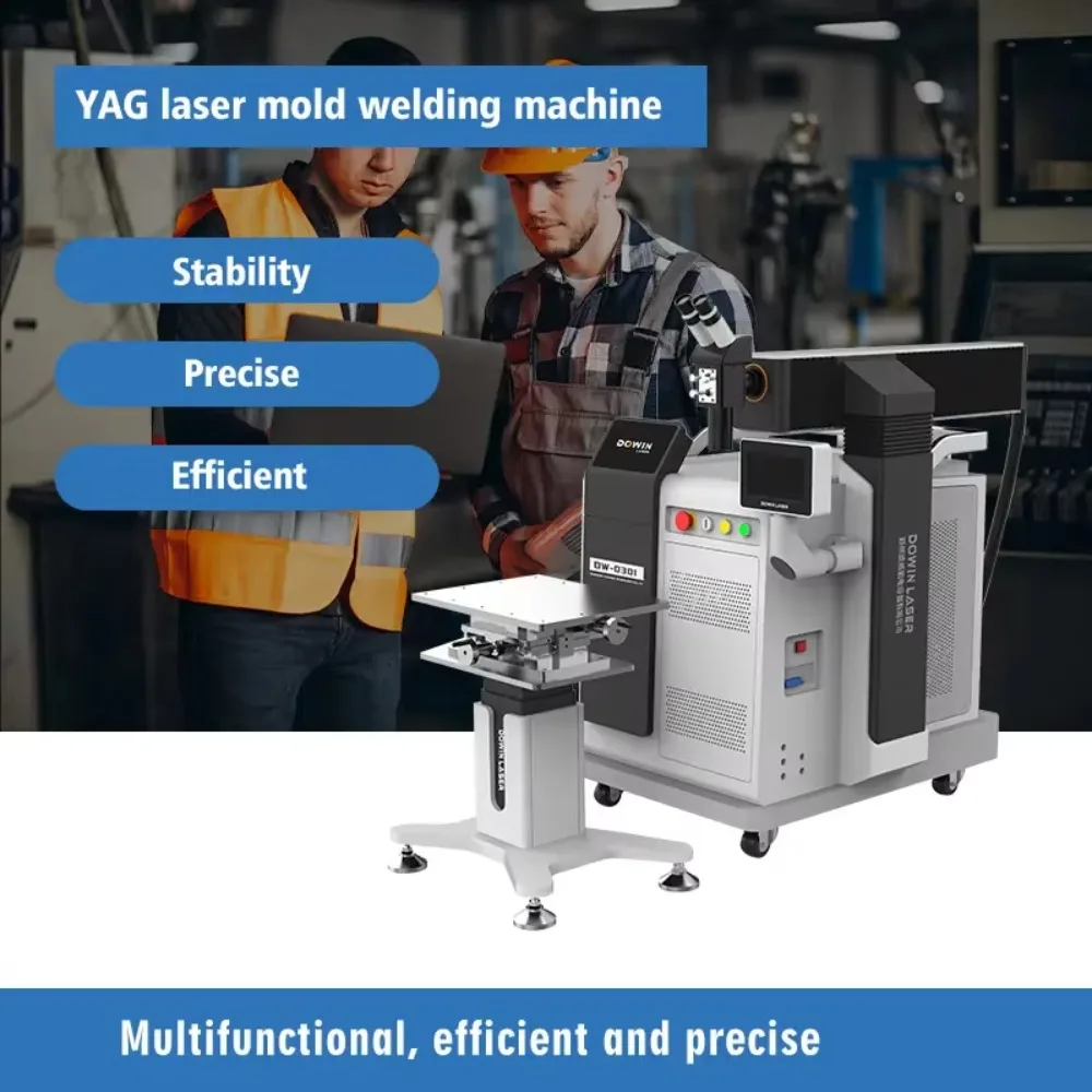 300W Pulsed Nd:YAG Laser Welder with Integrated Vision System for Precision Mold Repair on Tool Steel & Stainless Steel