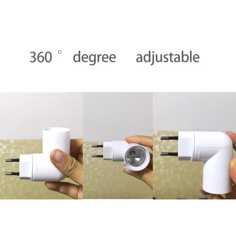 Base de lâmpada e27 ajustável, suporte de soquete 360 graus, adaptador de tomada, conversor, iluminação de luz, adaptador ue e eua