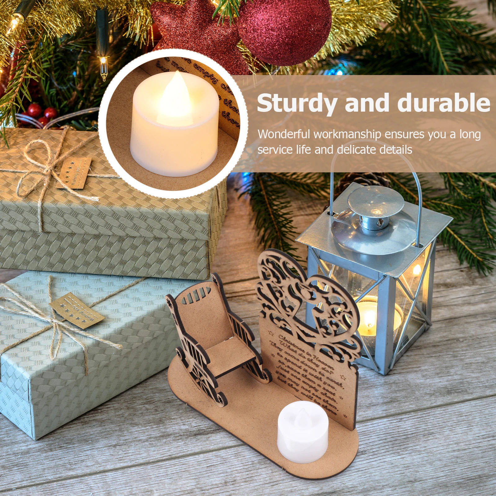 

Outdoor Christmas Decorations Wooden Ornaments Creative Xmas Adornment Small Desktop Elements DIY