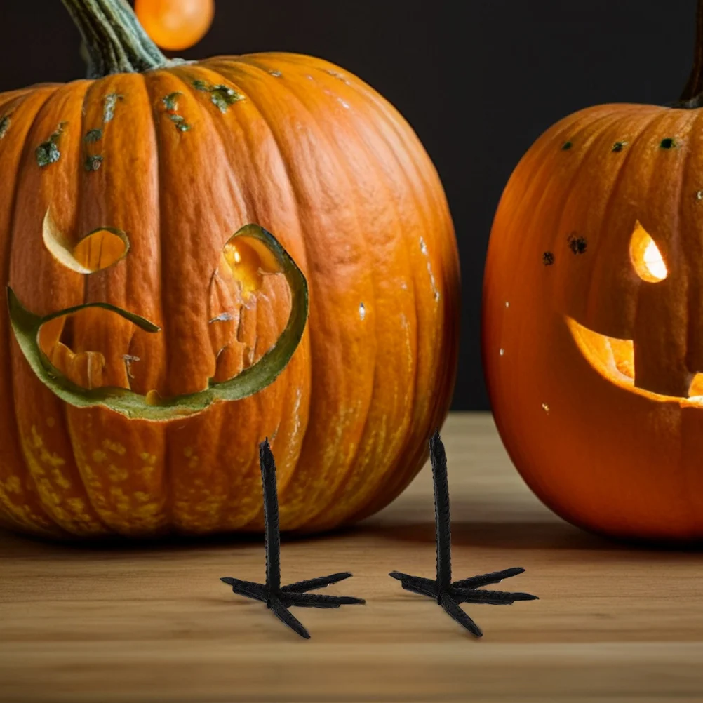 

50pcs Crow Claw Props Black Plastic Lifelike Halloween Decor For Party Spooky Atmosphere Diy Stuffed Animal Enhancements