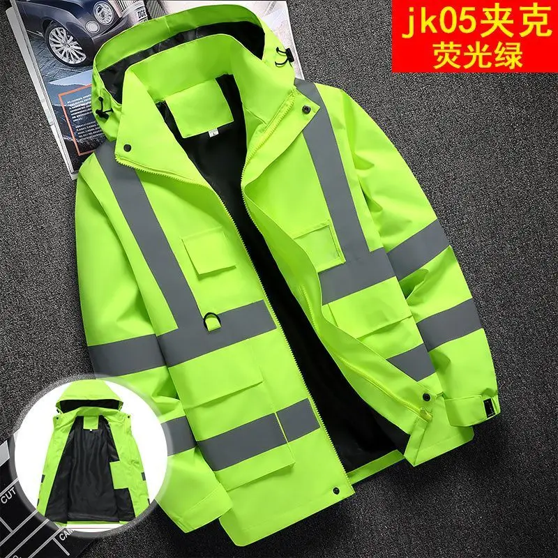 

Men's work jacket, outdoor work clothes, safety clothes, construction clothes, thin hooded jacket, windproof, waterproof