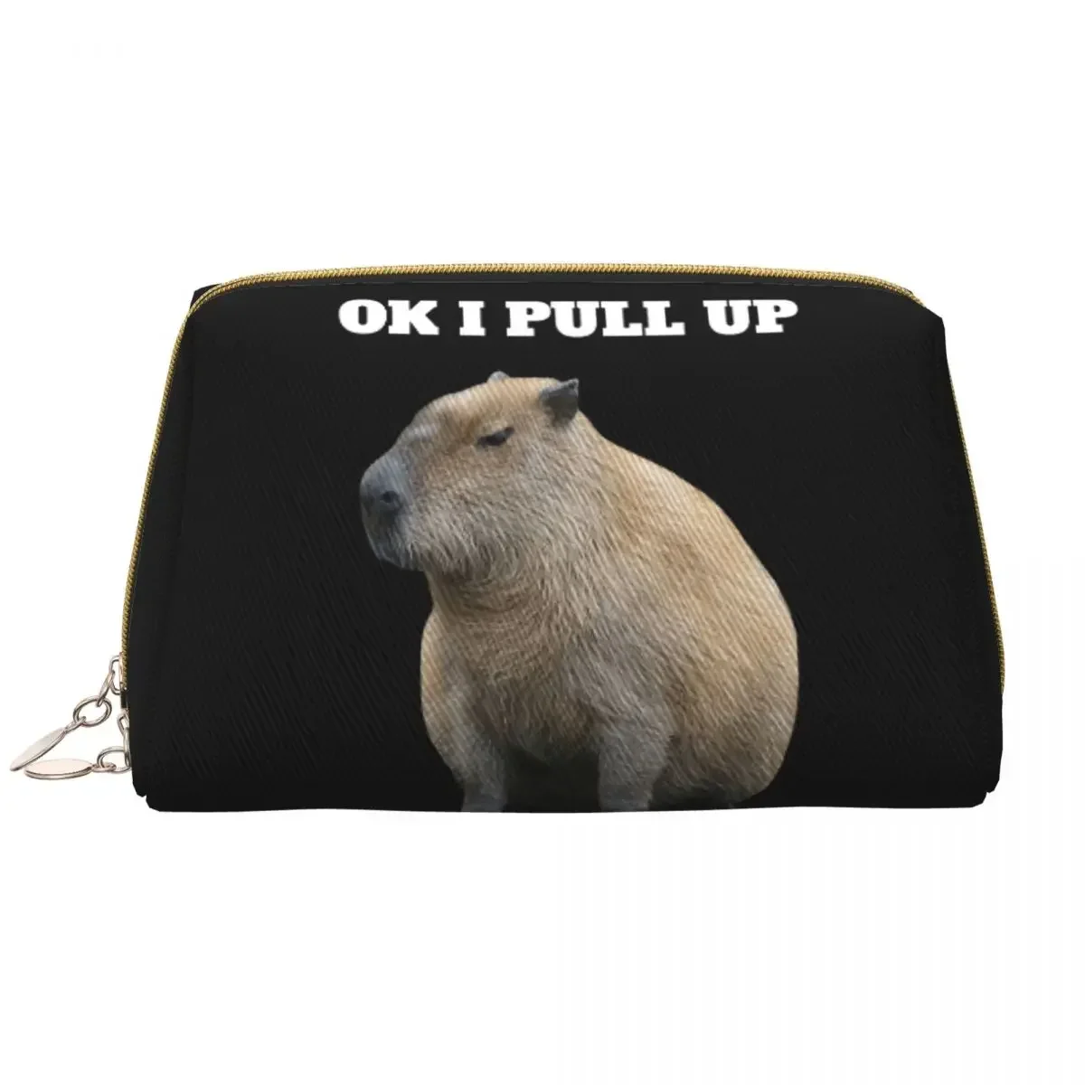 

Сумка для туалетных принадлежностей Ok Saya Pull Up Capybara, женский косметический органайзер для макияжа с животными и домашними животными, женская коробка для хранения красоты, Dopp Kit Box