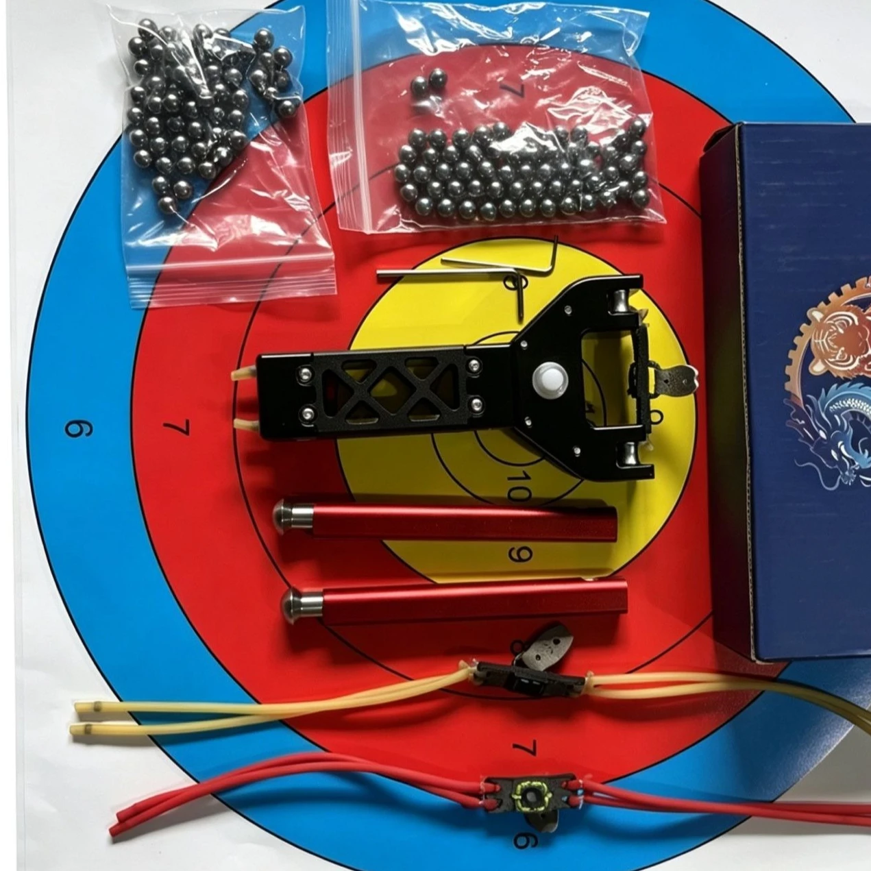 CNC Aluminum Alloy Automatic Bead Loading Slingshot Tool, High-precision Outdoor Competitive Tool Parts