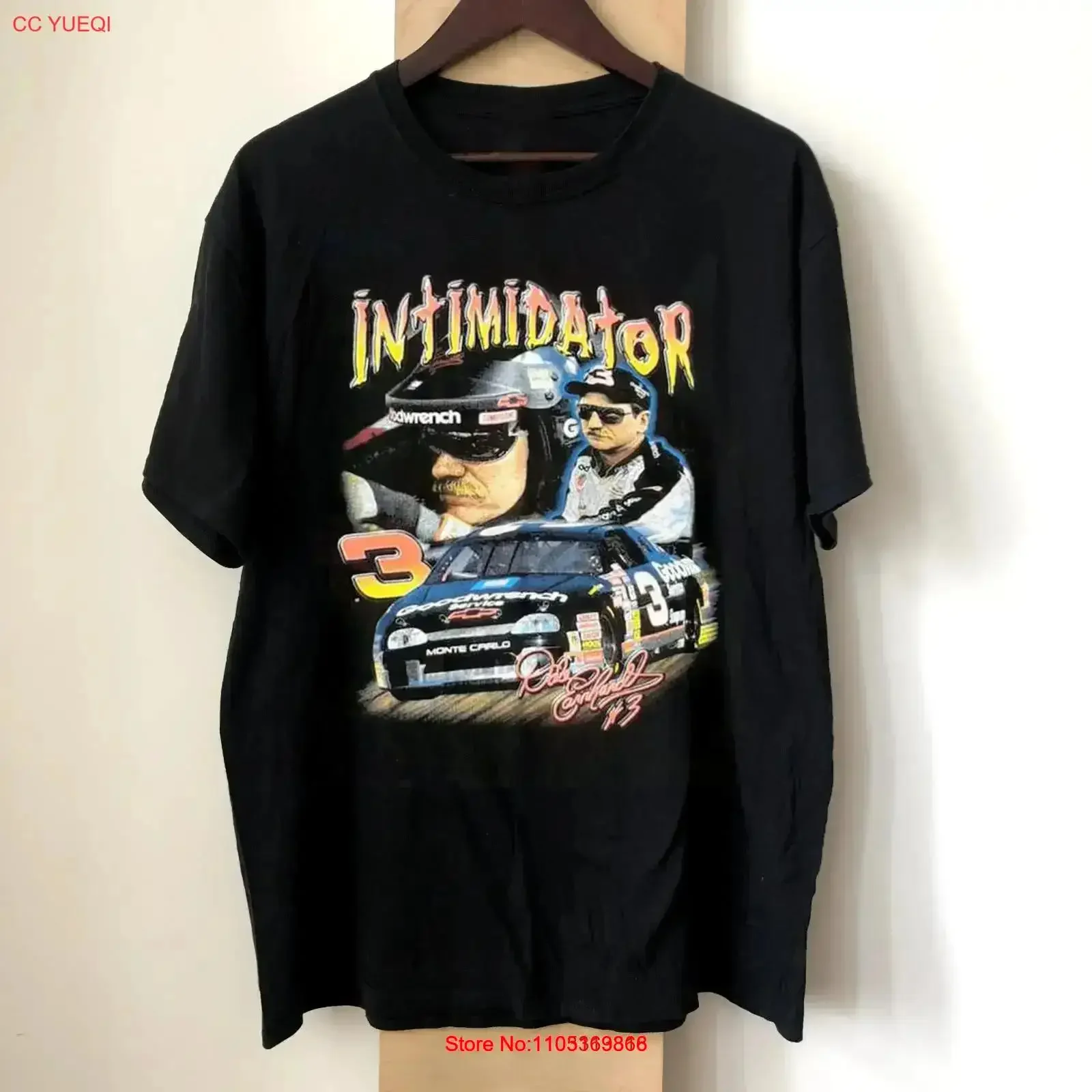 Dale Earnhardt Black Adult T Shirt Full Size 8D433 vintage Washed Versatile Comfortable Slightly fashion  vintage Washed Unisex