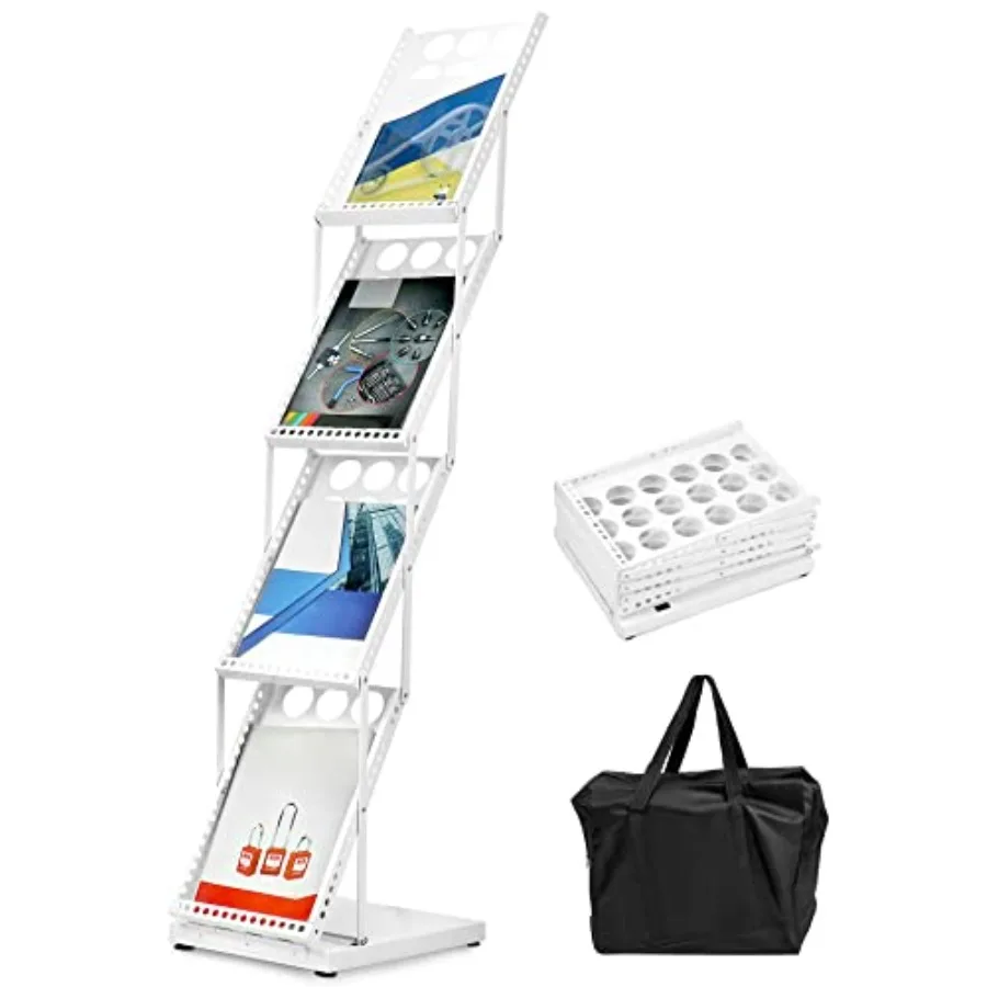 

Foldable Brochure Display Stand Magazine Brochure Display Rack Stand 4 Pocket Literature CatalogTradeshow Display Stand for Off