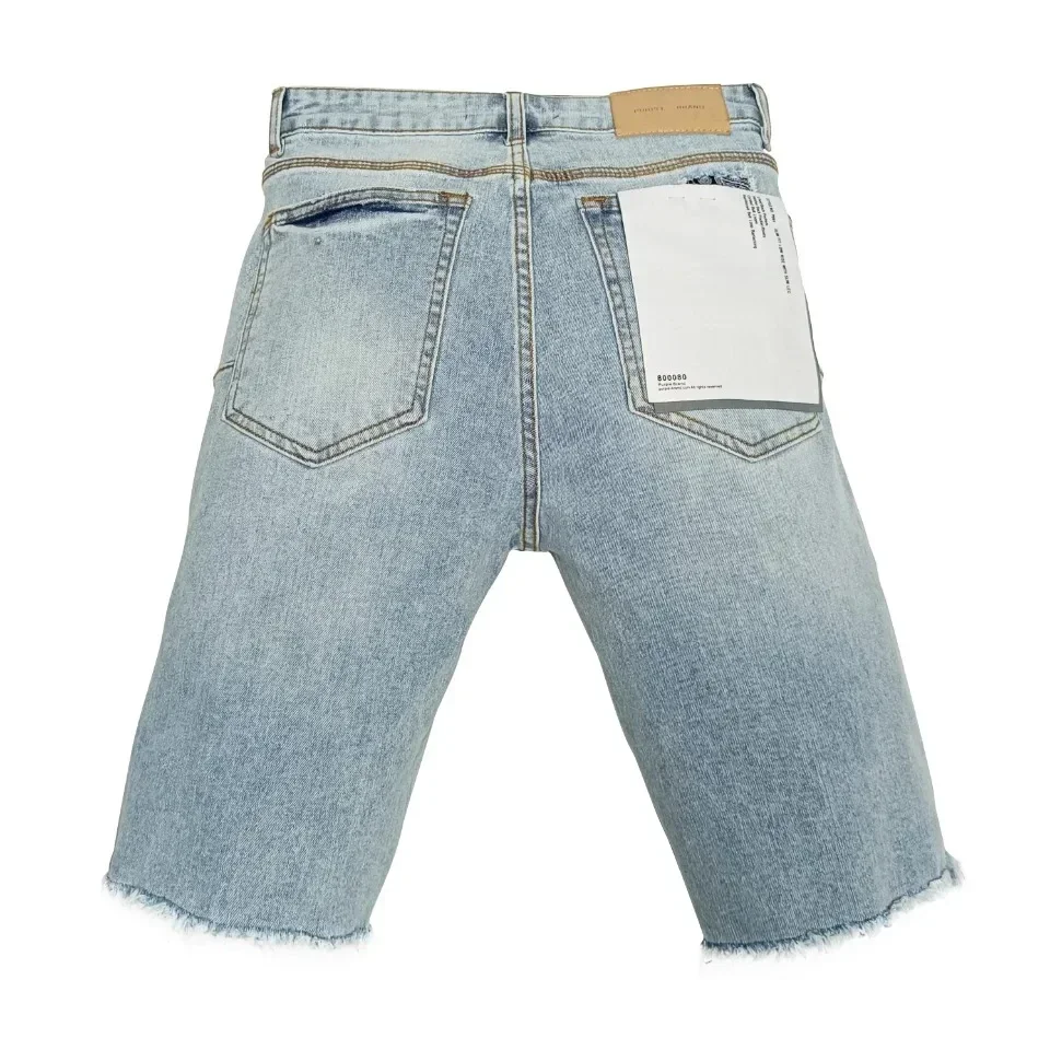 

Purple Roca brand denim jeans New Fashion high street raw edge ripped holes patch denim shorts five-minute pants beach pant