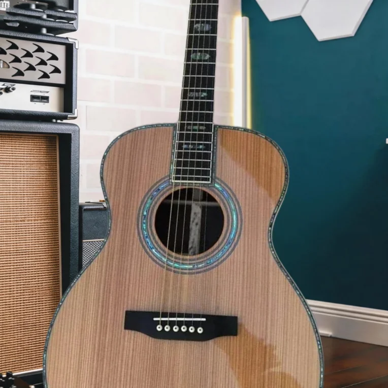 OM45 Abalone Top Red Cedar 6 Strings Acoustic Guitar Rosewood Back Sides Ebony Bridge 39 Inch Beginner Free Shipping