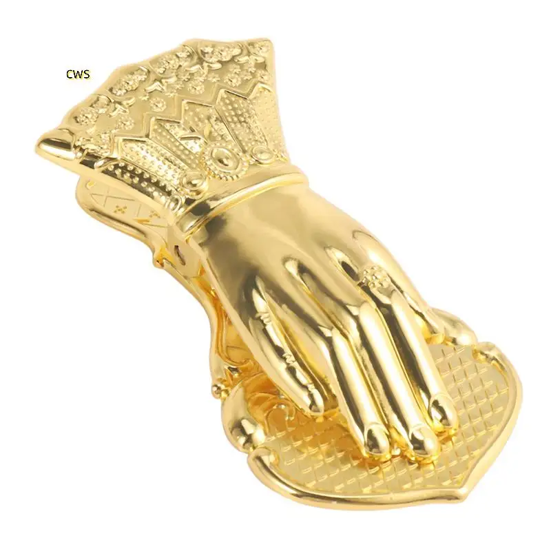 5X فاخر شيك مكتب ورقة تخزين كليب Ins المطاوع الذهب خمر شكل اليد سبيكة وثيقة كتيب تخزين كليب