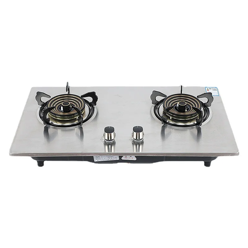 

Gas stove, natural gas liquefied gas household stove Benchtop/embedded stainless steel copper cover double furnace