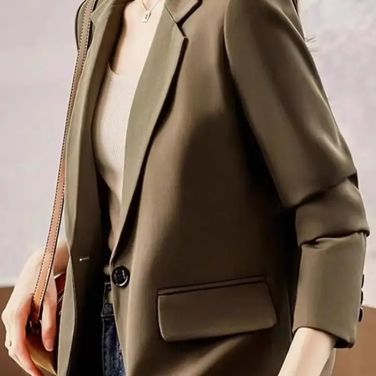 

Women'S Suit Female Clothing Elegant Woman Blazer Double-Buttoned Bubble Fastening Varsity Half Thickened Patch Tassel Chaqueta