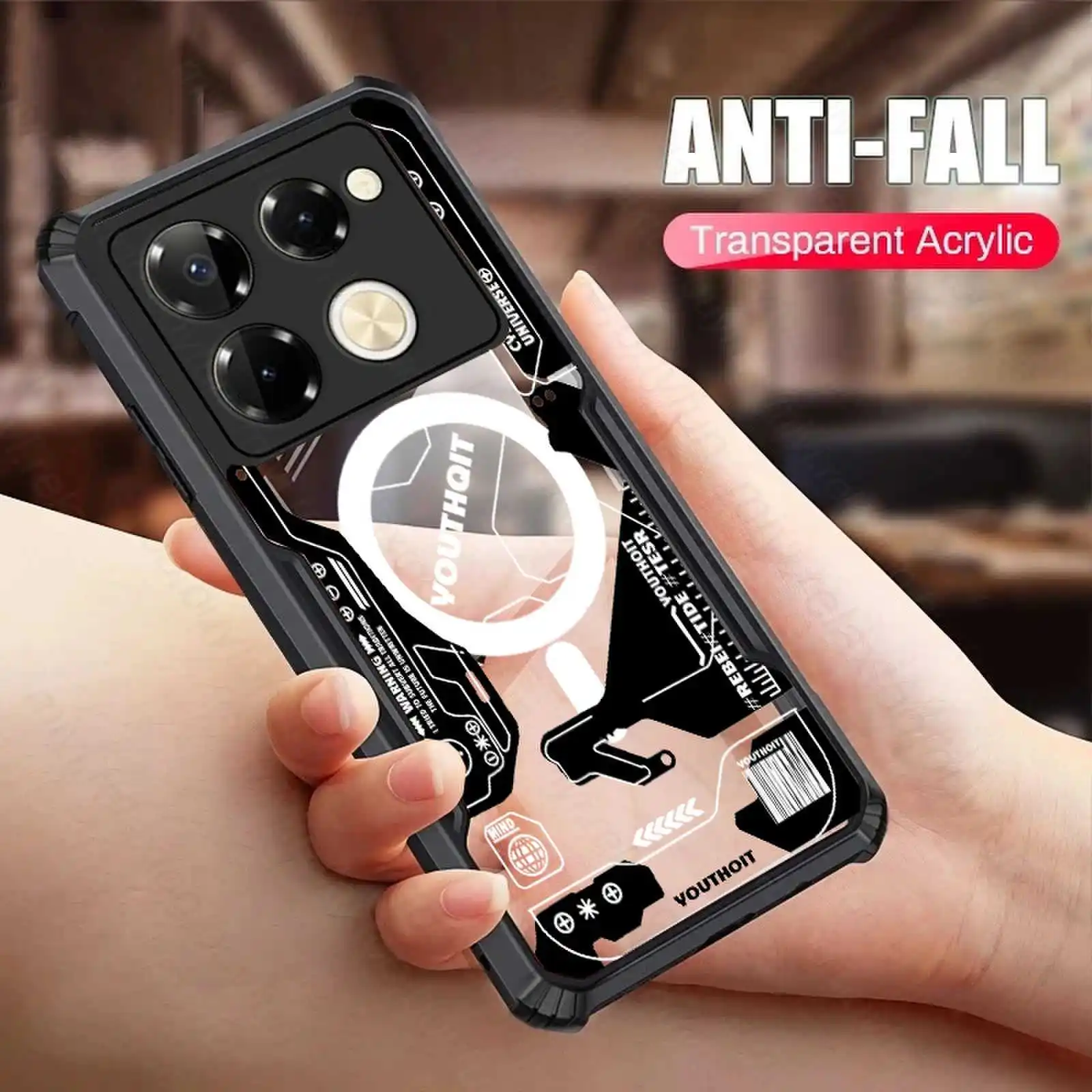 Transparent Phone Case For Infinix Note 40 30 30i 12 10 8i 8 7 Pro 30 Vip Shock Fall Prevention Acrylic Case Metaverse