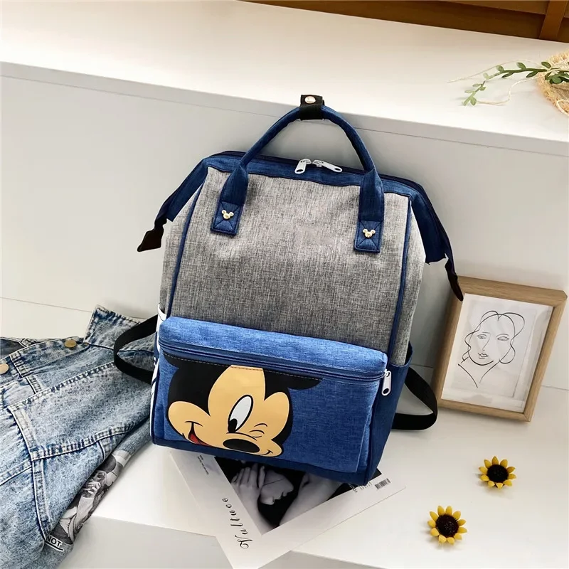 Sac à dos de dessin animé Disney Mickey Mouse pour maman, grande capacité, cartable pour écoliers