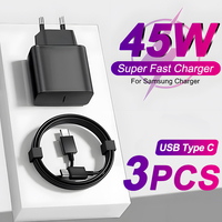 1-3PCS PD 45W USB C Charger Super Fast Charging For Samsung Galaxy S25 S24 S23 S22 Ultra A54 A15 A55 Phone Charger Type C Cable