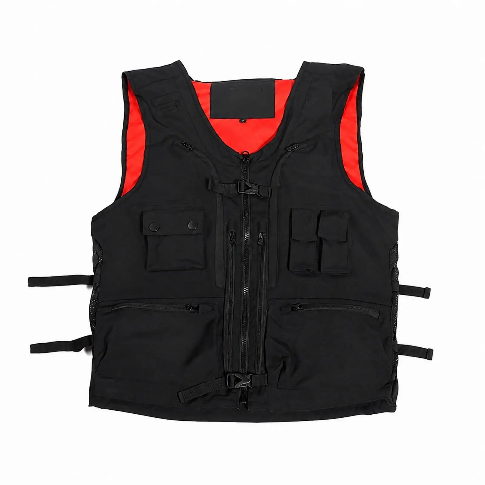 Snowboard Vest Carrier with Vertical Board Straps and Multiple Front Pockets for Mountain Adventures