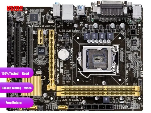 Imagem -02 - Plus Placa Mãe Desktop Soquete B85 Lga 1150 i7 i5 i3 Ddr3 16g Sata3 Micro-atx Asus-b85m-d