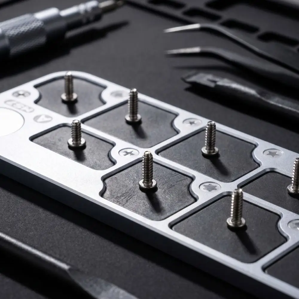 Aluminum Alloy Frame Magnetic Screw Storage Tray Strong Magnet Module Rubber Mat Magnetic Screw Storage Pad