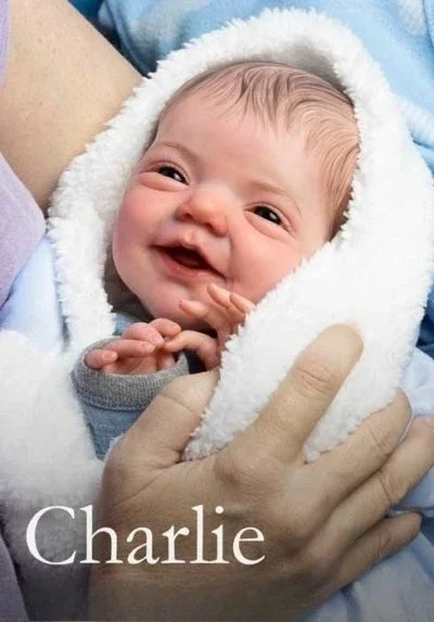 NPK 19''Reborn Doll Kit Smile Baby Charlie Already Painted Reborn Doll Parts with 3D Skin Tone Hand Painted Hair Kit Bebê Reborn
