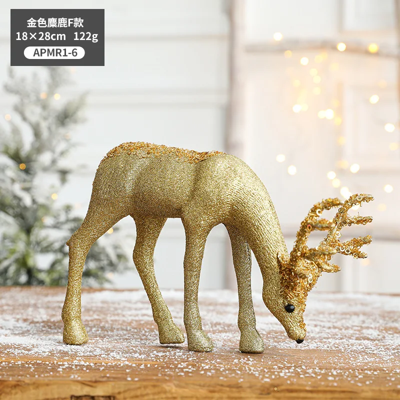 2024 Christmas Decorations Christmas Hotel Shopping Mall Decoration Room Living Room Foam Golden Elk New Year Party Gifts