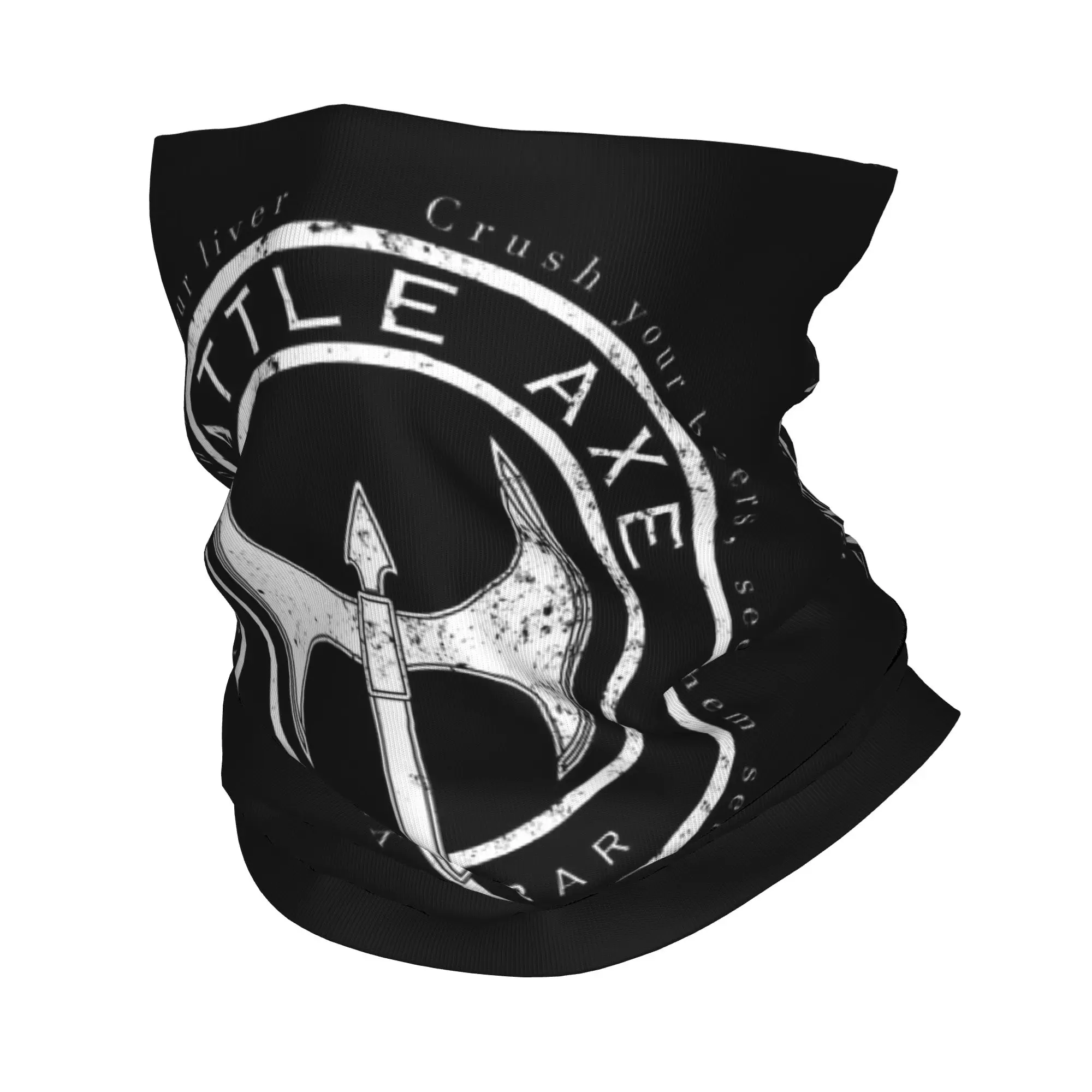 

Viking Battle Axe Rock Bar black and white retro Bandana Neck Cover Printed Mask Scarf Balaclava Hiking Fishing Unisex Adult