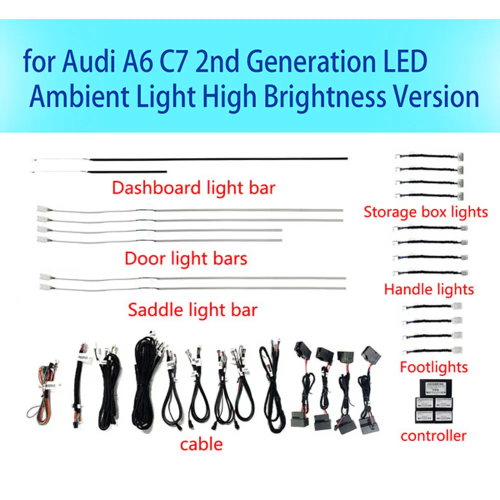 for Audi A6 A7 S6 S7 C7 LED Ambient Light APP Control MMI Control Auto Parts Mood Light