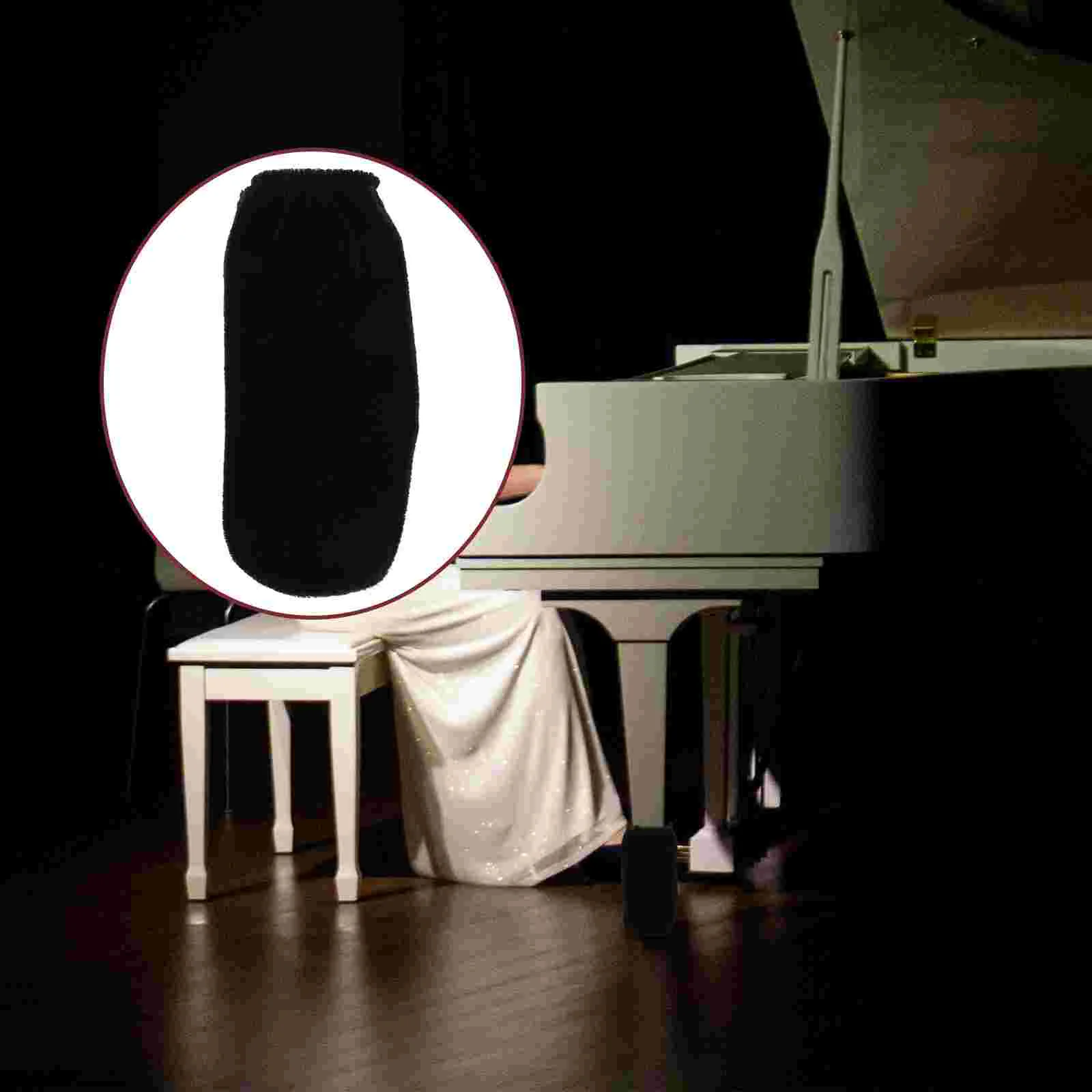 

3 Pcs Piano Booties Cover Cloth Advanced Feet Pad Foot Pedal Mat Golden Velvet Bench Keyboard Digital