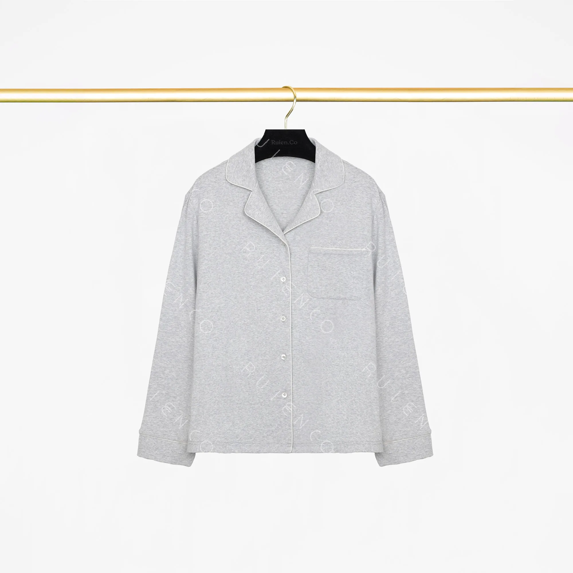 

Удобная дышащая домашняя накидка из хлопка и модала с длинными рукавами на пуговицах для женщин, весенняя модная коллекция Cleanfit Sailing Hotel