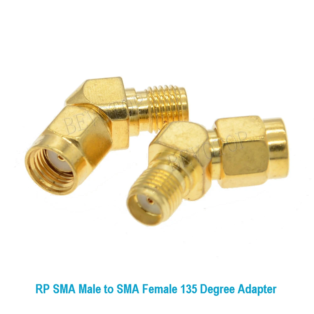 100PCS/lot RP SMA Male to SMA Female Jack 135 Degree For WiFi Antenna Raido Antenna SMA to SMA RF Coaxial Adapter Wholesales