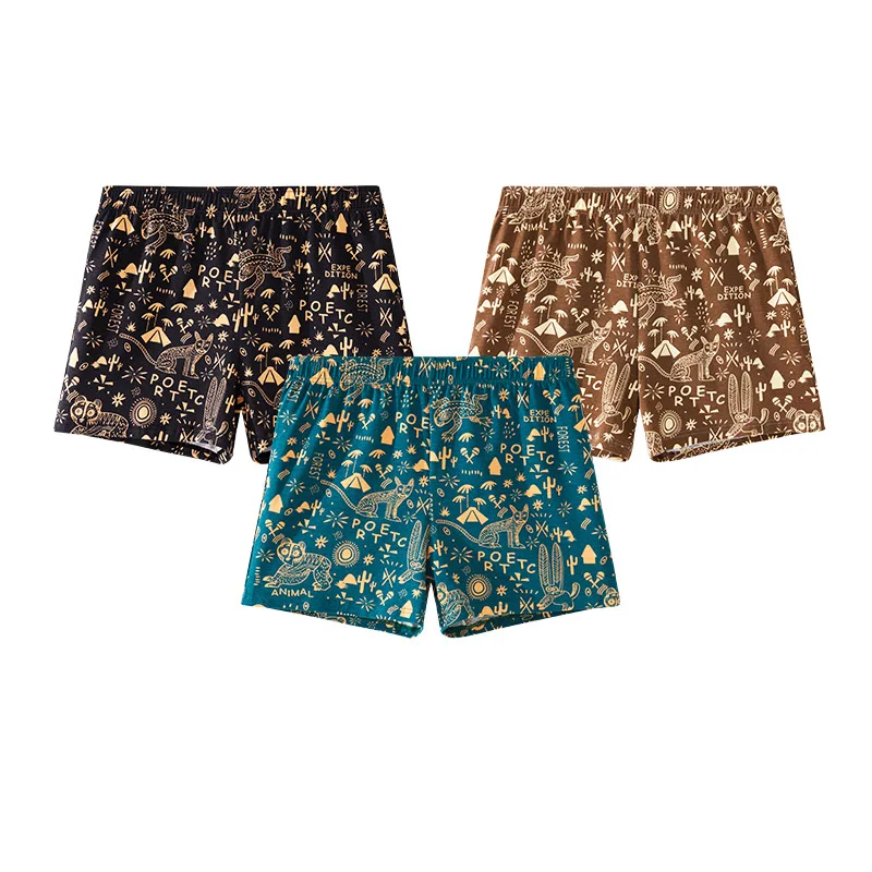 القطن الرجال السهم السراويل المطبوعة رقيقة الملابس الداخلية تنفس فضفاض سراويل بوكسر Homewear الذكور عارضة مريحة النوم السروال #6