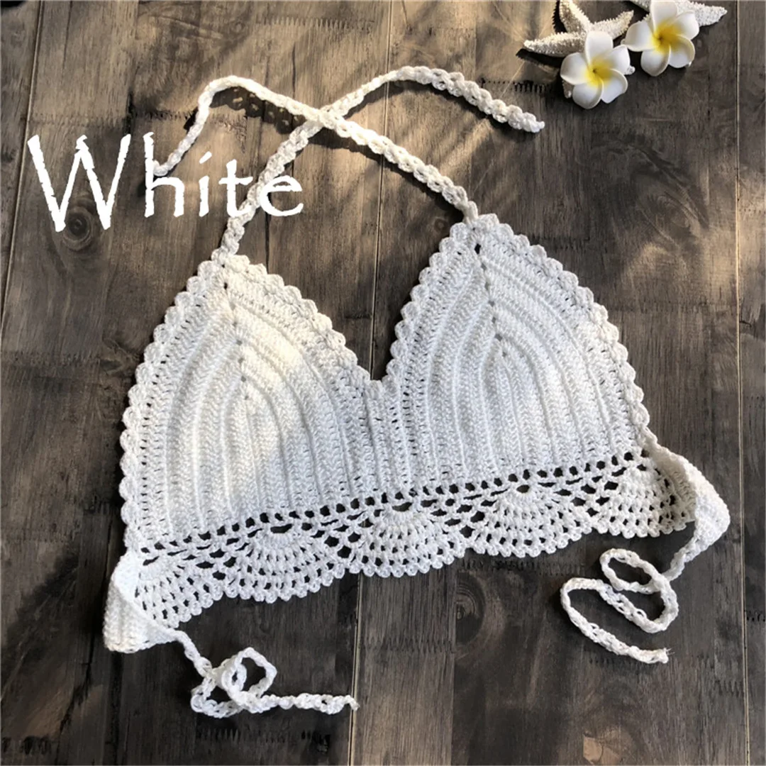 S - XL 9 Farben Häkel-Strick-Bikini-Oberteil Damen-Badeanzug Frauen-Bademode Bademode Badeoberteil mit Ausschnitten Strand-Top V4194 – Detail 24