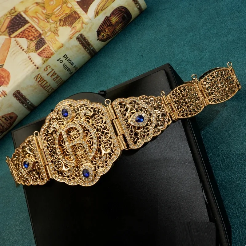 Classic R Belts For Women Algerian Robe Belt Wedding Jewelry Arabian Bridal Belt Chain Moroccan Bridal Belt Buckle Bridesmaid image 3