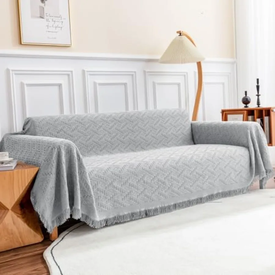 

Sectional Couch Cover - Geometrical Jacquard Fabric Sofa Cover X-Large,,for Dogs and 3 Cushion Couch