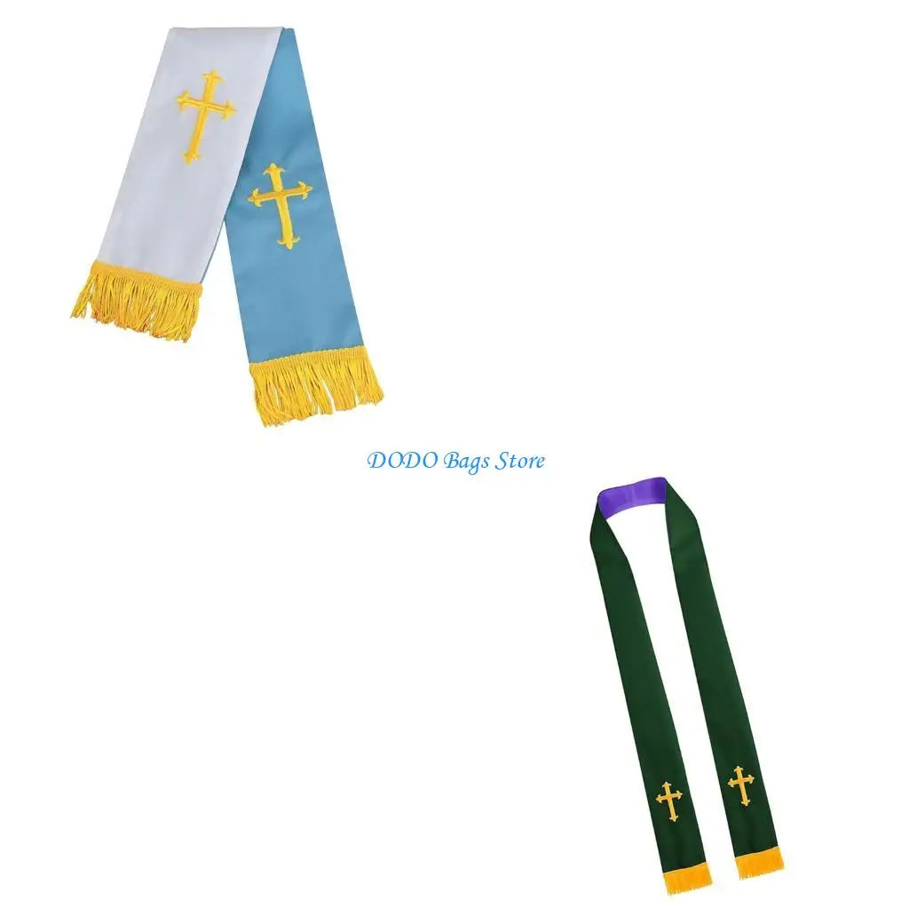

Двусторонний палантин для духовенства для взрослых, скрещенный дизайн, религиозная церемония, поклонение, массовая шаль