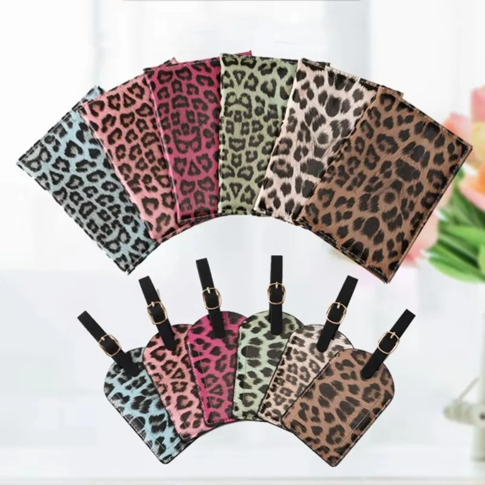 2pcs Classic Leopard Print Passport Cover Protective Cover Unisex Design Passport Holder Storage Bag PU Leather Card Case Travel