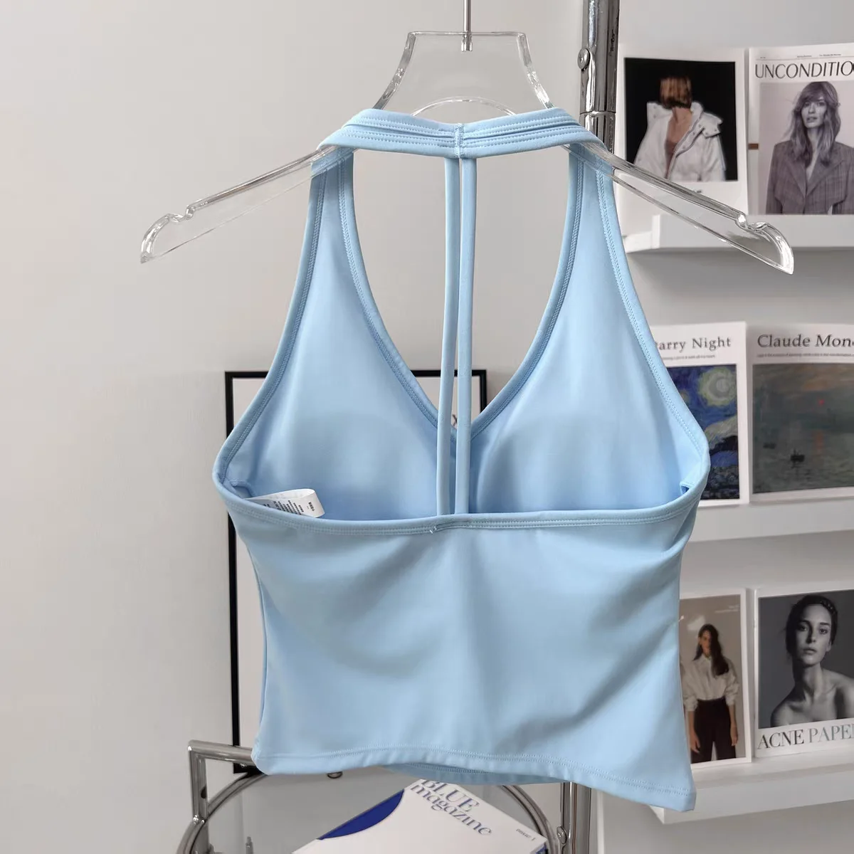 Women's Breathable Sports Bra Pads Hanging Neck Push Up Bra Sexy Beauty Back Sport Vest Yoga Tank Top Fitness Gym Workout Top