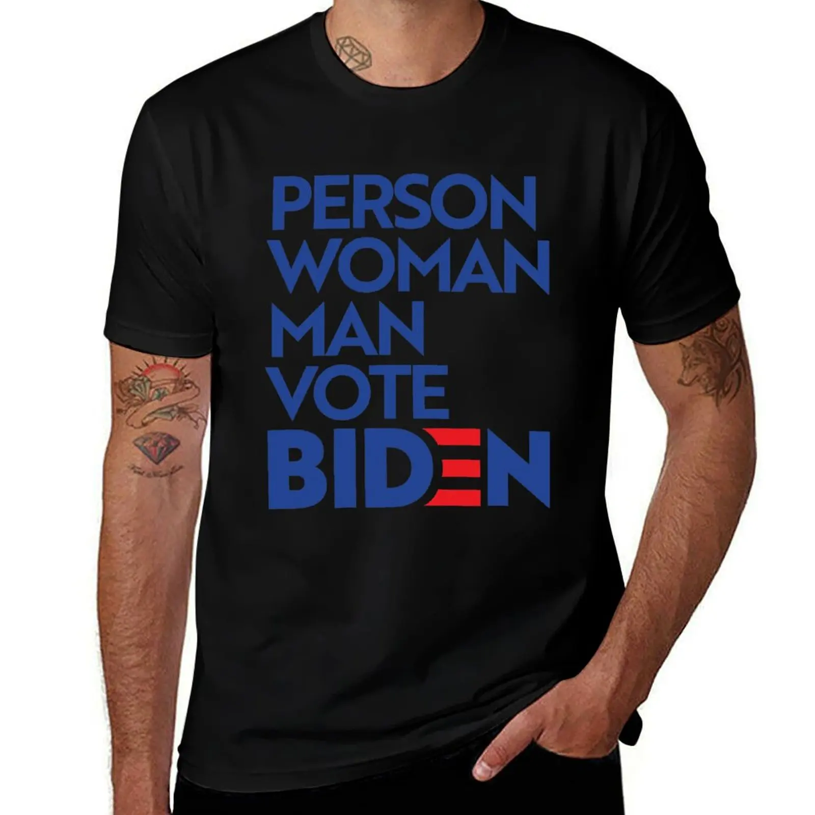 

Person woman man vote biden T-Shirt man t shirts cotton men t shirt cotton 100% T-Shirt