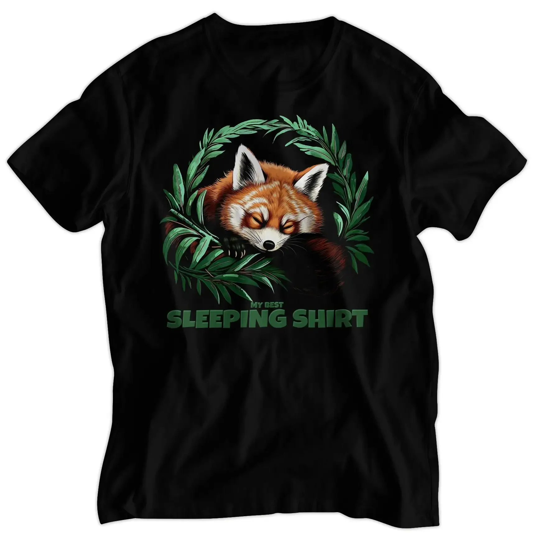 Red Panda Sleeping T Shirt Fair Trade High Quality