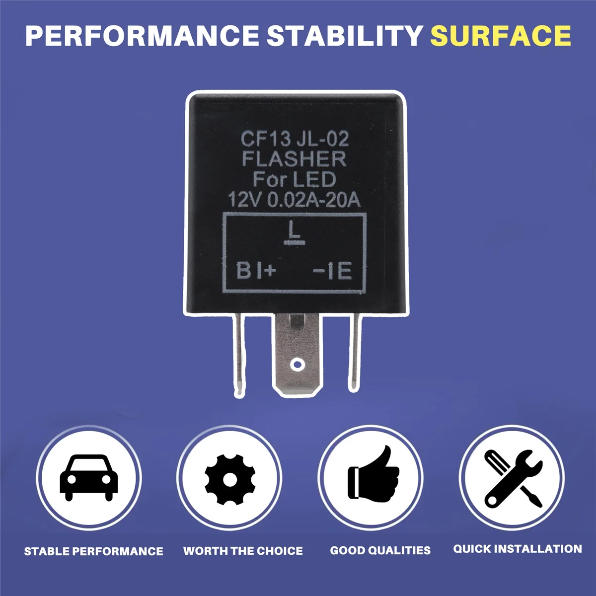 ABZL Mobil 3-pin CF-13 LED Elektronik 12V Flasher Relay Fix untuk Lampu Sein
