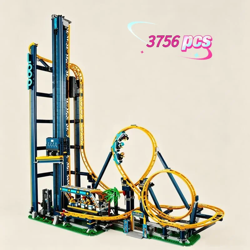 2026 3756pcs Creative Splicing Toy Loop Coaster Puzzle Model Home Decor Building Block Brick Suitable For Birthday Festival Gift