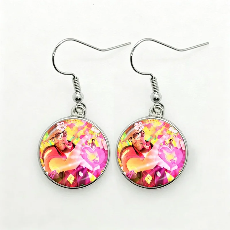 Classic Game Team Fortress 2 Scout Tf2 Anime Drop Earrings Glass Round Jewelry For Women Girls Gift