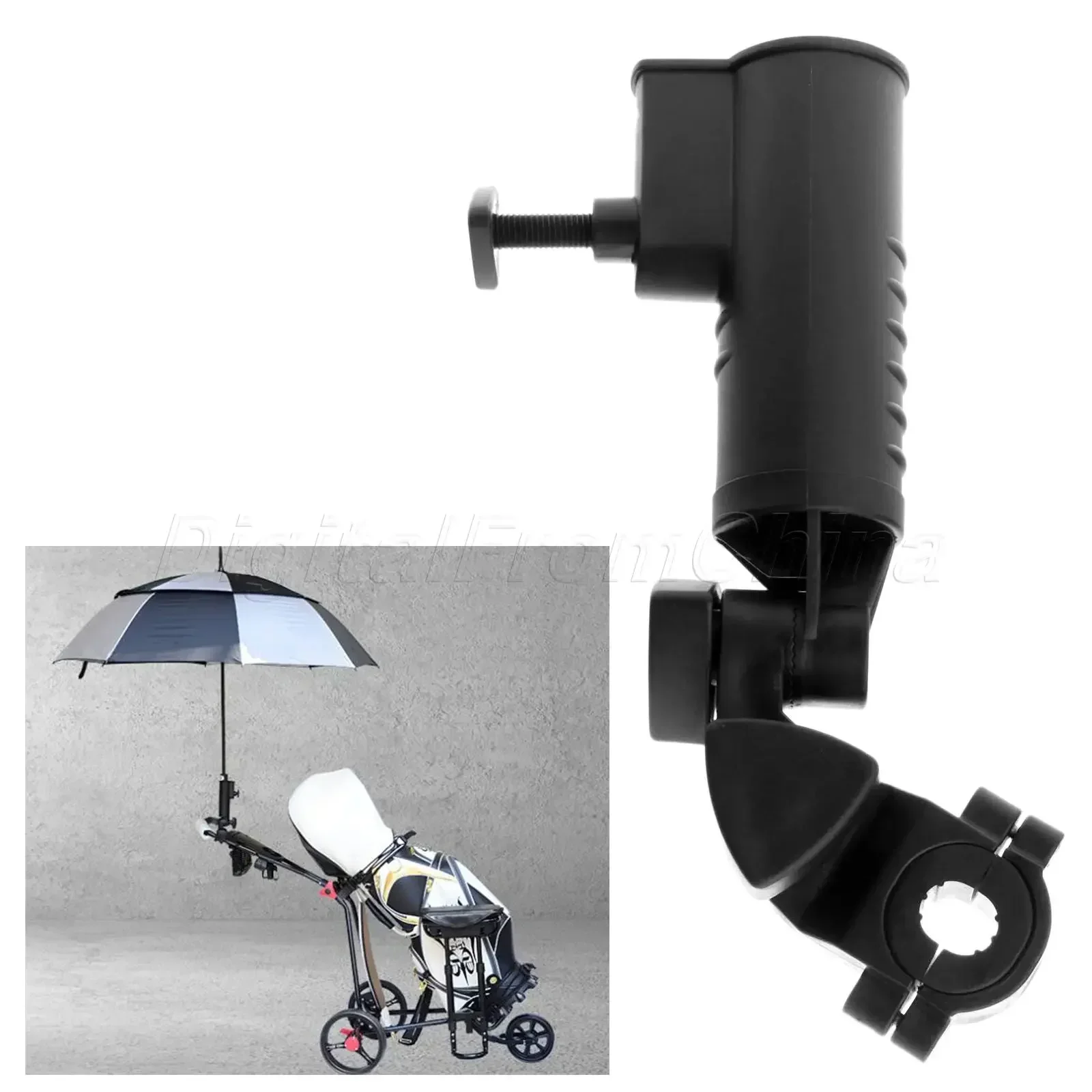 Carrello da golf Supporto per ombrellone Connettore universale per carrello da passeggino Carrello da golf per Motocaddy o angolo regolabile per sport da pesca