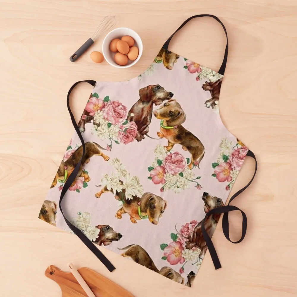 

Dachshund Dogs in Roses Apron Kitchenware with pockets Kitchen Utensils Novelties Kitchen And Home Apron