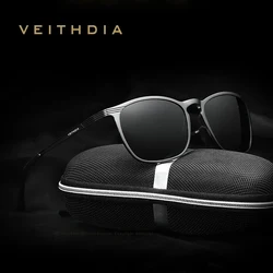 VEITHDIA Sunglasses Unisex Retro Aluminum Magnesium Brand Polarized Lens Vintage Eyewear Accessories Sun Glasses Men/Women V6630