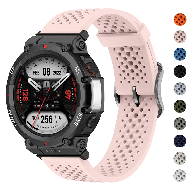 

Силиконовый ремешок для Amazfit T-Rex 3 T-Rex 2, дышащий ремешок для умных часов Huami Amazfit T-Rex/2ultra, браслет Correa, браслет