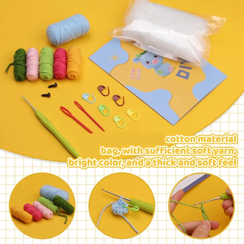 Crochet Kit For Beginners Complete DIY Porker Animals As Shown For Adults And Kids