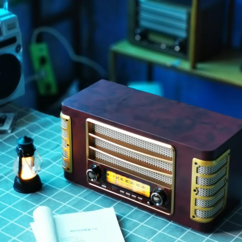 Large Tabletop Multi-Band Radio, FM MW SW Receiver, Bluetooth TF Card Speaker