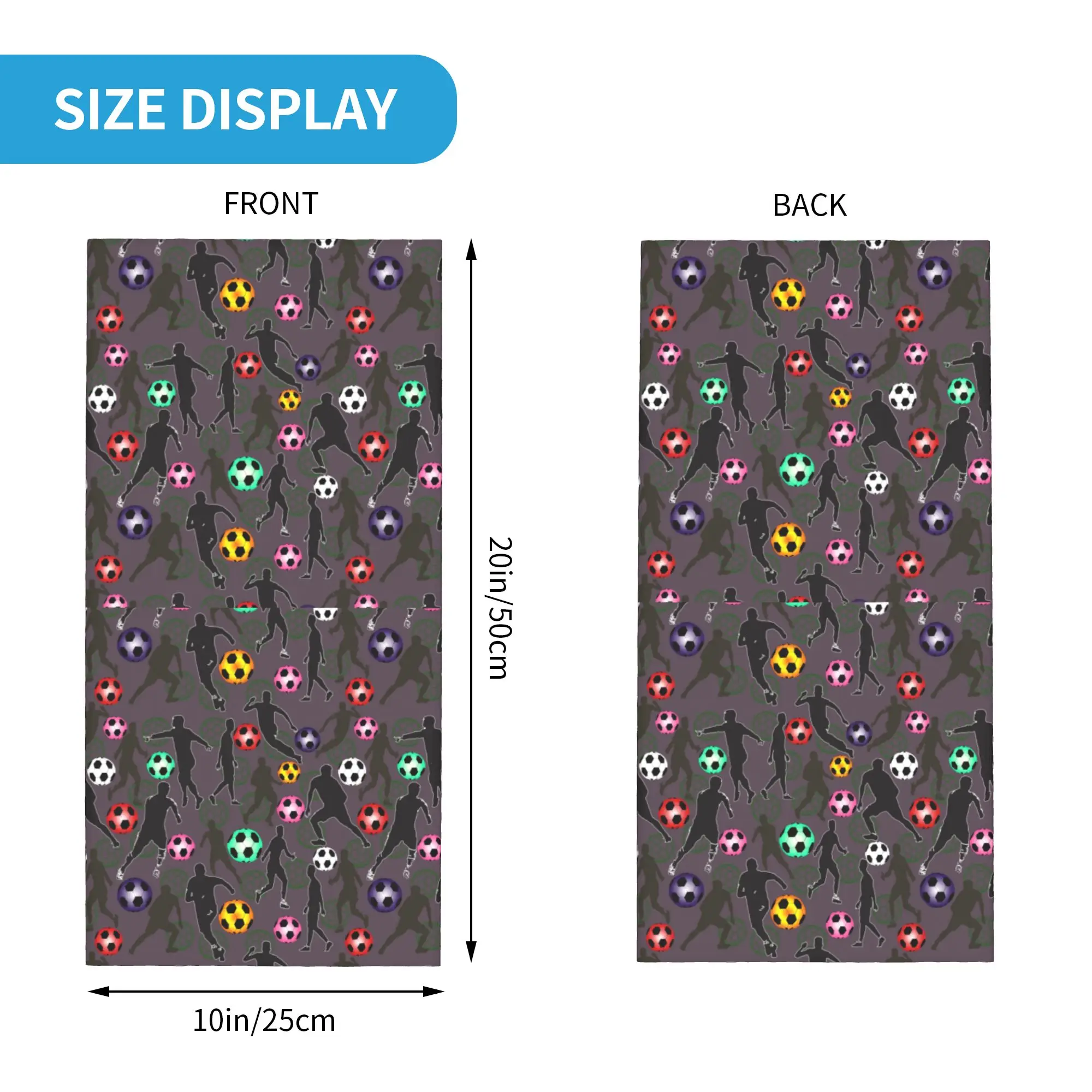 Custom Football Player Patterns Bandana Neck Warmer Women Men Winter Ski Hiking Scarf Gaiter Soccer Ball Sports Face Cover
