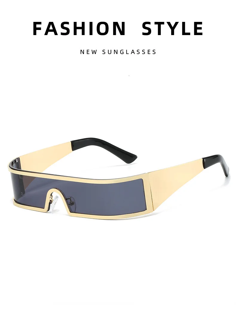 Trendige Sonnenbrille, personalisierbar, einteilig, kleiner Rahmen, Punk-Brille, Hip-Hop, Hot Girl Y2k-Sonnenbrille 9094 – Detail 1